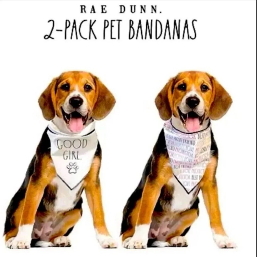 RAE DUNN 2 Pack Pet Bandanas